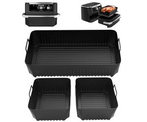 Zounin Moldes Silicona para Freidora Aire Ninja AF500EU, Accesorios Freidoras de Aire para Ninja AF500EU, 3 Piezas Bandeja Silicona Air Fryer para Ninja AF500EU 10,4L (1 * 10,4 L+2 * 5,2 L)