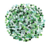 Zourglow 1KG Piedras de Mosaico para Manualidades, Azulejos de Mosaico de Cristal de Cuadradas de 1 x 1 cm, Kit Mosaico para Baño, Cocina, Decoración del Hogar Bricolaje (Verde, Cuadrado)