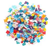 Zourglow 1KG Piedras de Mosaico para Manualidades, Azulejos de Mosaico de Cristal de Cuadradas de 1 x 1 cm, Kit Mosaico para Baño, Cocina, Decoración del Hogar Bricolaje (Multicolor, Varias formas)