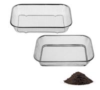 Zourglow 2 Piezas Tamiz de Jardín, Tamiz de Suelo Ø5.7, 3.1mm | Acero Inoxidable Metálicas Tamiz de Compost para Suelos, Grava, Semillas, Piedras, Malezas, Arena