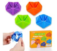 Zourglow 4 Piezas Juguetes Sensoriales, Fidget Toy Texturizado Antiestrés, Juguete Sensorial Calmante para TDAH y Autismo, Alivia la Ansiedad para Niños y Adultos