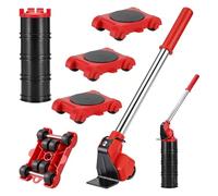 Zourglow Juego de Elevador de Mueble, Juego de Ruedas de Transporte con 4 Rodillos de Muebles y Elevador de Carga, Carga 500kg, Transportador de Muebles para Sofá, Mesa