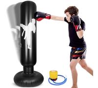 Zourglow Saco Boxeo Niños, 160cm Punching Ball Inflable Estable con Bomba, Regalo para Niños y Niñas de 3 a 12 Años, Sacos de Boxeo de Pie para Karate, Taekwondo, MMA