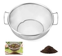 Zourglow Tamiz de Jardín, Acero Inoxidable Tamiz de Suelo Ø 1 mm | Metálicas Tamiz de Compost con Asa para Suelos, Grava, Semillas, Piedras, Malezas, Arena