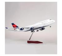 ZOUSANG Decorate Airplane 1/150 47cm for Delta Airline 747 B747 Modelo de avión W luz y Rueda avión de Escala de Resina fundida a presión for Collection or Gift(Color:Without Light)