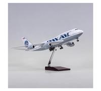 ZOUSANG Decorate Airplane 1/150 For 47cm Pan Am Airline 747 B747 Aircraft Model W Light and Wheel Diecast Resin Scale Aircraft for Collection or Gift(Color:No Light)