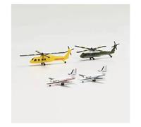ZOUSANG Decorate Airplane 4 unids/Set Mini avión Modelo 1/500 Escala Bizjet helicóptero Diecast aleación avión Coleccionable for Collection or Gift