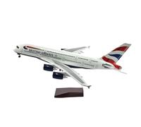 ZOUSANG Decorate Airplane 46 cm for British Airways Airbus A380 Modelo de avión de Resina Fundido a Escala 1:160 con luz y avión de Ruedas for Collection or Gift (Color : No Light)