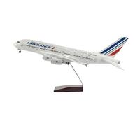 ZOUSANG Decorate Airplane Modelo de avión Airbus A380 de ForAir France, 1/160, 46CM, con luz y Rueda, Escala estática de Resina fundida for Collection or Gift (Color : No Light)