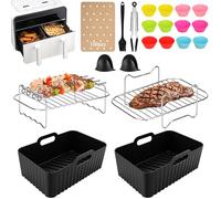 Zoutpy Juego de accesorios para freidora de aire caliente, 21 piezas, accesorios para freidora de aire para Ninja Foodi Dual Zone AF400EU AF300EU, Tower, Innsky, Princess y otros Airfryer Dual 7,6