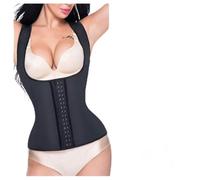 ZOUTYI Tamaño De Látex Cintura De Underbust Trainer Fajas Cincher del Corsé De La Talladora del Cuerpo De Acero del Hueso del Corsé Que Adelgaza El Chaleco Extra Grande De Las Mujeres Faja,Negro,L