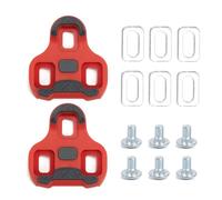 Zouwel - Calzales para bicicleta (3 agujeros, aspecto Keo, 4,5°, carbono antideslizantes, color rojo
