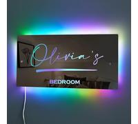 zouwii Espejo Con Nombre Personalizado Para Dormitorio, Espejo Con Luz Led Para Pared, Letrero De Dormitorio Iluminado Con Neón Personalizado, Regalos De Boda Personalizados