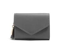 zouxangzz Simple cartera corta con borla para mujer, con clip de dinero, colgante de amor, multicolor, bolso pequeño, gris oscuro, S, Moderno