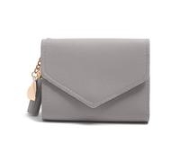 zouxangzz Simple cartera corta con borla para mujer, con clip de dinero, colgante de amor, multicolor, bolso pequeño, Gris morado, S, Moderno