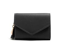 zouxangzz Simple cartera corta con borla para mujer, con clip de dinero, colgante de amor, multicolor, bolso pequeño, Black, S, Moderno