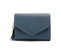 zouxangzz Simple cartera corta con borla para mujer, con clip de dinero, colgante de amor, multicolor, bolso pequeño, azul oscuro, S, Moderno