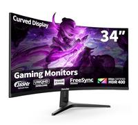 ZovvJee Monitor curvo para juegos de 34 pulgadas | 165Hz 4K (3440x1440), 1500R, 1ms MPRT, HDR400, 99% sRGB, FreeSync Premium, puertos HDMI/DP, montaje VESA