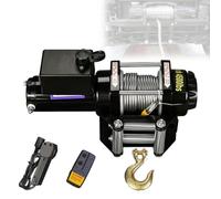 Zowdrix Cabrestante Eléctrico, Cabrestante Portátil De Rescate, Mando a Distancia Inalámbrico Y Controlador Manual, Cable De Acero, para El Remolque De Furgonetas Y Embarcaciones 24V-4500lbs