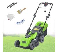 Zowdrix CortacéSped EléCtrico con Cable Y Recogedor De Hierba Cortadora De CéSped EléCtrica con Caja Recogedora De Hierba 3 Alturas De Corte Plegado RáPido para JardíN Y Patio 2500W/38CM-Cord45M