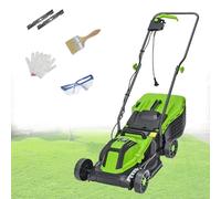 Zowdrix CortacéSped EléCtrico con Cable Y Recogedor De Hierba Cortadora De CéSped EléCtrica con Caja Recogedora De Hierba 3 Alturas De Corte Plegado RáPido para JardíN Y Patio 2100W/32CM-Cord35M