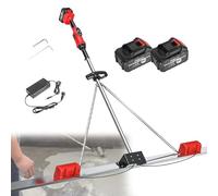 Zowdrix Herramienta Vibra para Acabado de Hormigón con Regla Eléctrica, Kits de Regla sin Cable, Vibración de Doble Frecuencia, para Construcciones Viales 2*Battery-1.8M