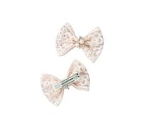 ZOYA Premium Pack de 2 clips de encaje hechos a mano para niña - Elegantes pinzas para el pelo con perlas y diamantes de imitación