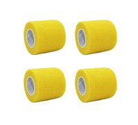 Zoyay Venda Cohesiva Elástico Rollos de Vendaje Deportiva Autoadhesivos Transpirable Para Mascotas Suave Y Confortable Envoltura Tape Vet Primeros Auxilios-Amarillo (4 rollos)_7.5cm * 4.5m