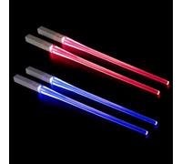 ZOYDP Iluminados Palillos Chinos, 2 Pares Lightsaber Chopsticks, Palillos Luminosos Sin Bpa, Palillos de Luz Led,Reutilizables,Lavable a Máquina para Cocina Fiesta