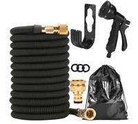 ZOYDP Manguera Extensible 15 m/50 Pies, Mangeras Jardineria Flexible con 8 Tipos de Chorro, 3/4 Pulgada y 1/2 Pulgada Manguera Jardin Extensible para Jardín, CocheLavado y Riego