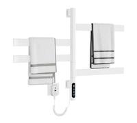 ZOYI Secador de toallas eléctrico giratorio de 180 grados, para baño, radiador de toallas, montado en pared eléctrica, 220 V, 105 W, color blanco