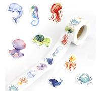 Zoyiancy 1000 pegatinas redondas de animales marinos, dibujos animados, pegatinas para niñas, niños, diseño de animales marinos, pegatinas para monopatín, equipaje, scrapbook, portátil, botella de
