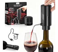 ZOYIDOUX Aireador de vino electrico vertedor recargable 3 en 1 dispensador automático decantador de vino con tapón de vino bloqueable regalos para los amantes del vino, Negro