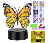 Zoyomax Luz nocturna de pintura de diamantes, regalos para adultos, 3D creativa lámpara de pintura de diamante mariposa, regalo de cumpleaños de Navidad