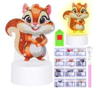 Zoyomax Luz Nocturna de Pintura de Diamantes, Regalos para Niñas 5 6 7 8 9 10 Años, Lámpara Creativa 3D de Pintura de Diamante Ardilla, Juguete de Navidad Regalo para Niños a Partir de 6-12 Años