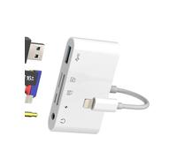 zoyuzan Lector 5 en 1 Lightning Adaptador para iPhone 14 13 12 11 Pro MAX iPad SD Card Reader Auriculares OTG Cable Lector Compact Flash Accesorios