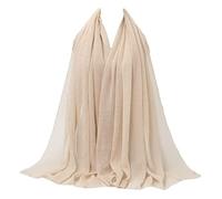 ZoyyJoolye Hijab Bufandas suaves para mujer, ligeras y largas, bufandas para la cabeza para todas las estaciones MSL5, Beige, One Size(W*L: 35.5'' x 70.9'' (90 x 180cm)