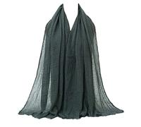 ZoyyJoolye Hijab Bufandas suaves para mujer, ligeras y largas, bufandas para la cabeza para todas las estaciones MSL5, Verde Gris, One Size(W*L: 35.5'' x 70.9'' (90 x 180cm)