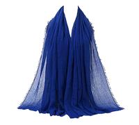 ZoyyJoolye Hijab Bufandas suaves para mujer, ligeras y largas, bufandas para la cabeza para todas las estaciones MSL5, Azul Real, One Size(W*L: 35.5'' x 70.9'' (90 x 180cm)