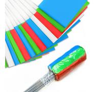 Zozen 100Pack Marking Flags Red&Green&Blue&White Marker Flags for Lawn 15x4x5 Inch | Landscape Flgs Irrigation Flags Lawn Flags Yard M