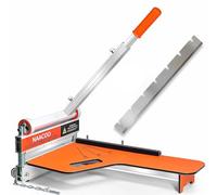 Zozen Máquina de corte de piso laminado con cuchillas de repuesto, máquina de corte de hojas de vinilo 31CM con ruedas, máquina de corte de hojas de vinilo - un ángulo de corte de un paso y longitud.