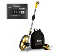 Zozen Rueda de medición en metros, rueda de medición plegable, unidades métricas [hasta 9,999 m], rueda de medición de medidor con bolsa trasera