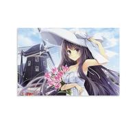 ZOZO HOUSE Arte de pared de anime Girl Holding Flowers 24 x 36 pulgadas (60 x 90 cm)
