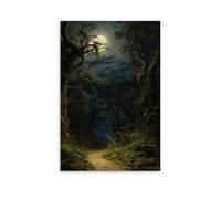 ZOZO HOUSE Cuadro Rocky Path in The Forest Under Moonlight 12 x 18 pulgadas (30 x 45 cm)