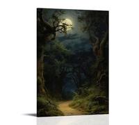 ZOZO HOUSE Cuadro Rocky Path in The Forest Under Moonlight 12 x 18 pulgadas (30 x 45 cm)