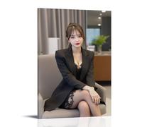 ZOZO HOUSE Girl in Black Stockings Sentado on The Sofa Canvas 08x12inch (20x30cm)