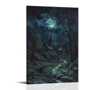 ZOZO HOUSE Rocky Path in The Mountains at Night - Póster decorativo (20 x 30 cm)