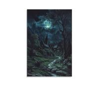 ZOZO HOUSE Rocky Path in The Mountains at Night Salón 24 x 36 pulgadas (60 x 90 cm)