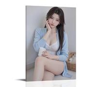 ZOZO HOUSE Sexy Girl Sitting on The Ground Drinking Water Dormitorio de 40 x 60 cm