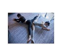 ZOZO HOUSE Two Girls Practicing Yoga on The Carpet Canvas 16x24inch (40x60cm)